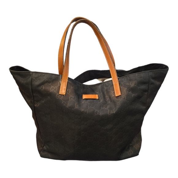 Gucci Nylon Tote brownish / Black some color discoloration - Picture 4 of 5